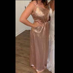 Rose Gold Sequin Formal Dress